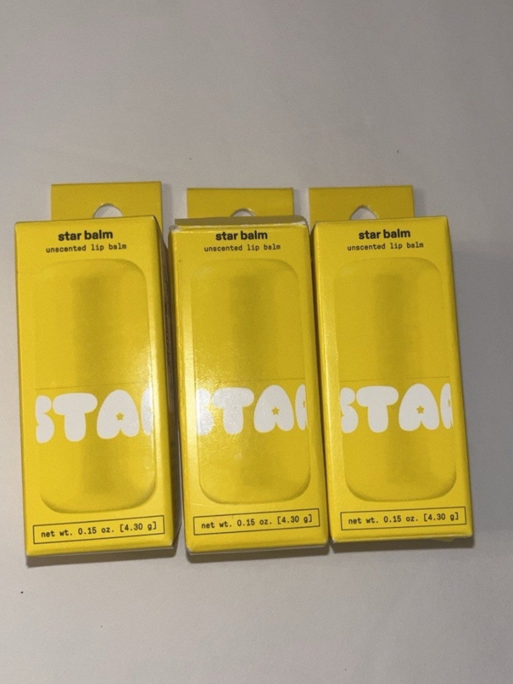(3) Starface Unscented Lip Balm 4.3g/0.15oz. Full Size New Star Balm Trending